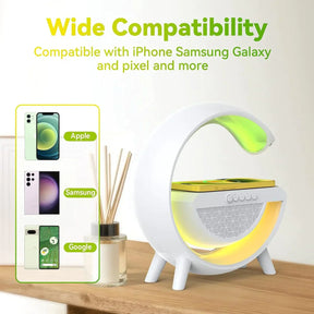 G-SHAPE LED WIRELESS CHARGING SPEAKER LAMP - Sab Kharedo